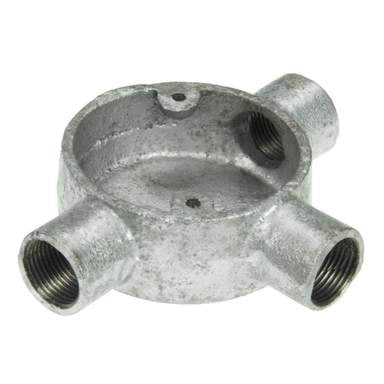 Niglon CB320G 20mm 3 Way Tee Galvanised Conduit Box