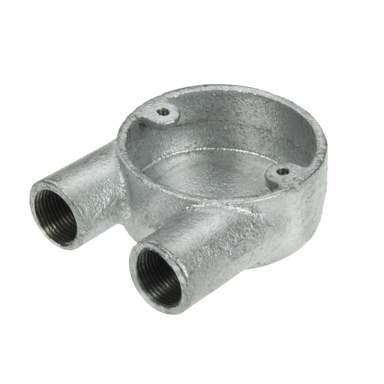 Niglon CBU220G 20mm 2 Way U Galvanised Conduit Box