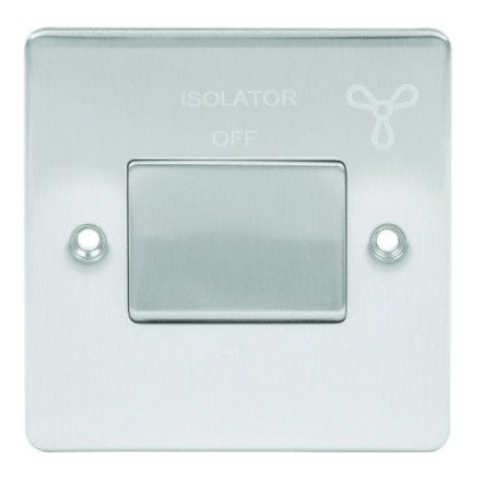 Niglon D-SP6FAN-BCM Brushed Chrome Fan Isolator Switch 3 Pole