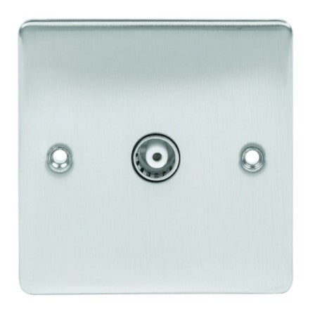 Niglon D-TV1-BCG Brushed Chrome TV/FM Isolated Socket 1 Gang