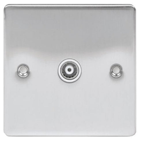 Niglon D-TV1-BCW Brushed Chrome TV/FM Isolated Socket 1 Gang