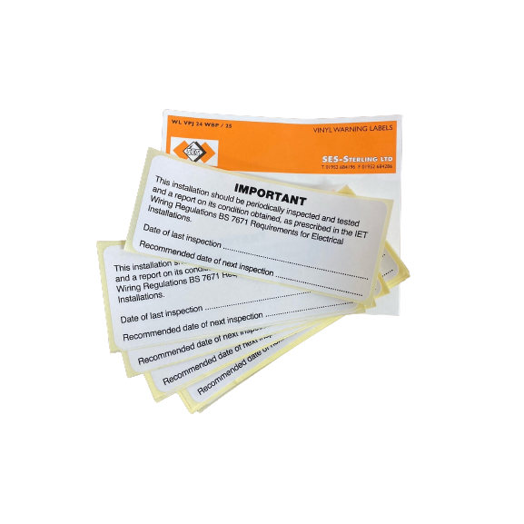 SES WLVPJ24WBP Periodic Inspection Self Adhesive label 130mm x 55mm (Pack x 25)