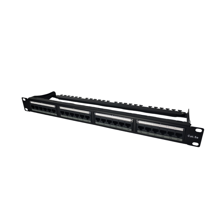 Securiflex SFX/ACC-WC-PP-C5-24-1U-1 1U 24 Port CAT5E 180 Degree Patch Panel Black