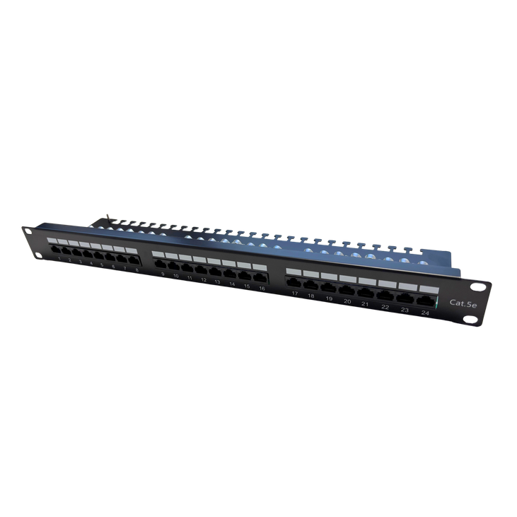 Securiflex SFX/ACC-WC-PP-C5-24-1U-90-1 1U 24 Port CAT5E 90 Degree Patch Panel Black