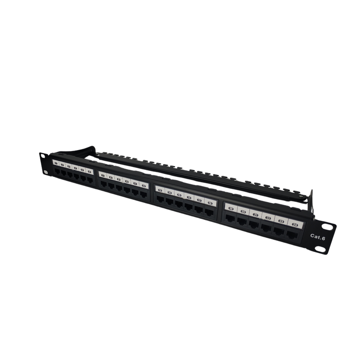 Securiflex SFX/ACC-WC-PP-C6-24-1U-1 1U 24 Port CAT6 180 Degree Patch Panel Black