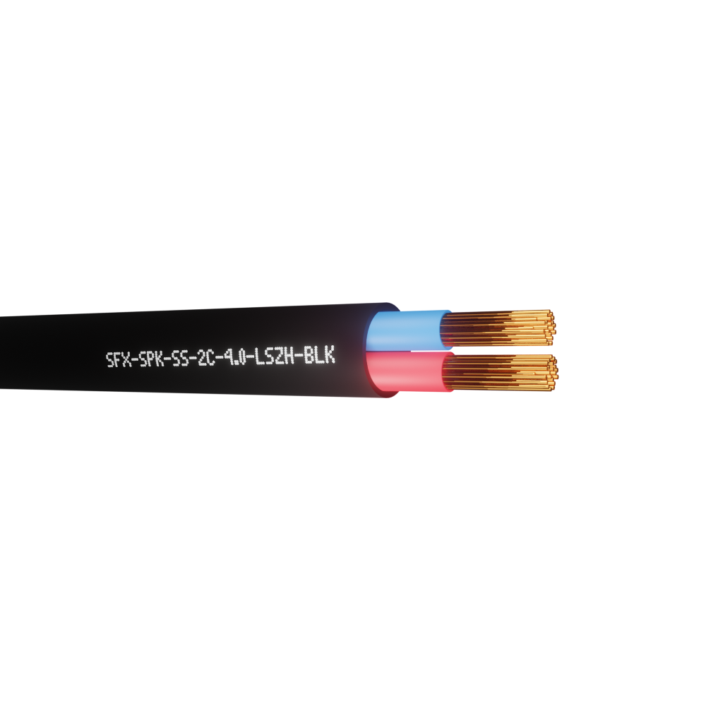 Speaker Cable Secure Sound 2 Core OFC 4.0mm Round LSZH