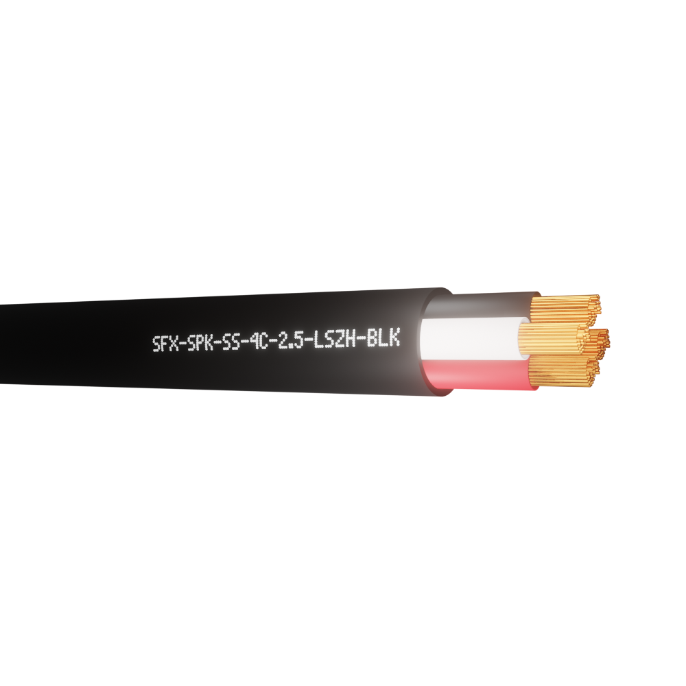 Speaker Cable Secure Sound 4 Core OFC 2.5mm Round LSZH