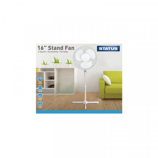 Status S16STANDFAN 16 Inch Three Speed Oscillating Pedestal Fan