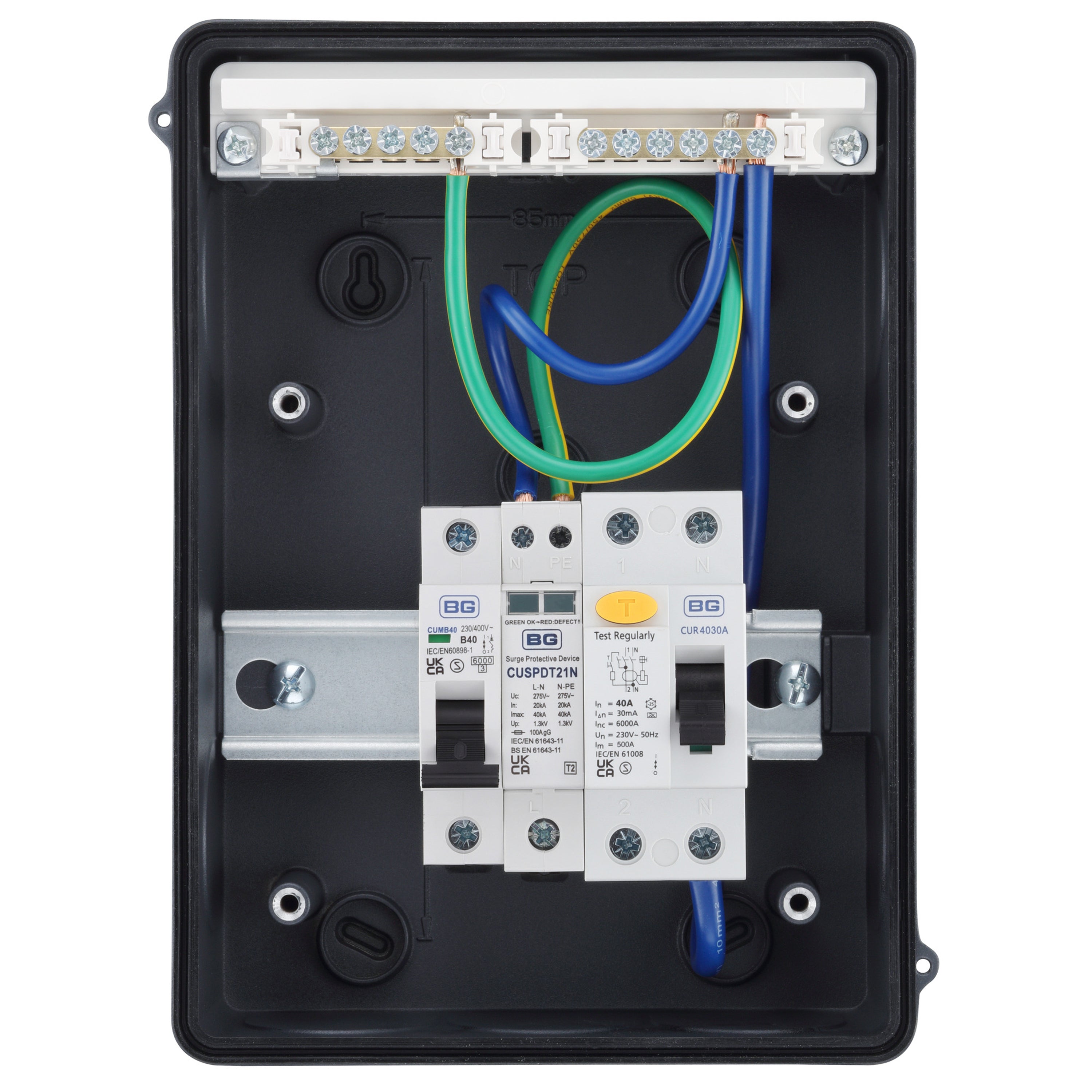 Sync Energy CFEV5A-01 Consumer Unit with 40A 30mA RCD & 40A MCB