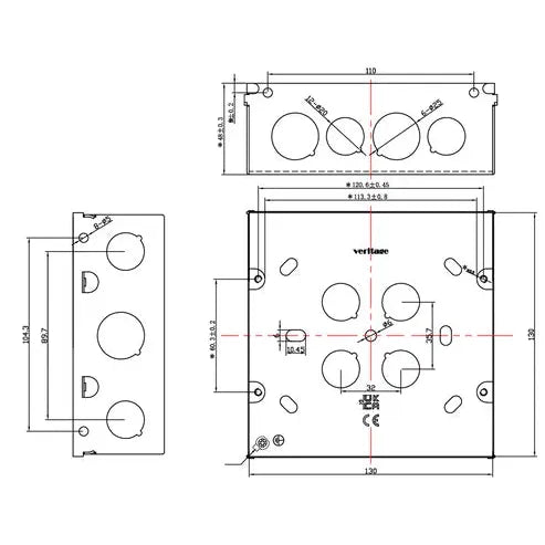 Thrion TH6835 6 - 8 Gang Flush Galv. Box - 35mm