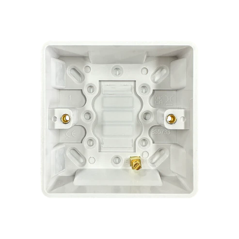 Thrion VN280 1 Gang 25mm Rounded Pattress Back Box White