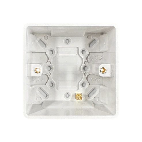 Thrion VN282 1 Gang 35mm Rounded Pattress Back Box White