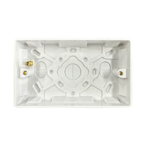 Thrion VN284 2 Gang 25mm Rounded Pattress Back Box White