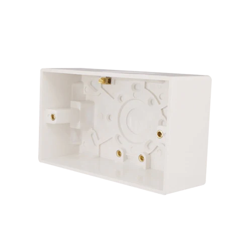 Thrion VN286 2 Gang 47mm Rounded Pattress Back Box White