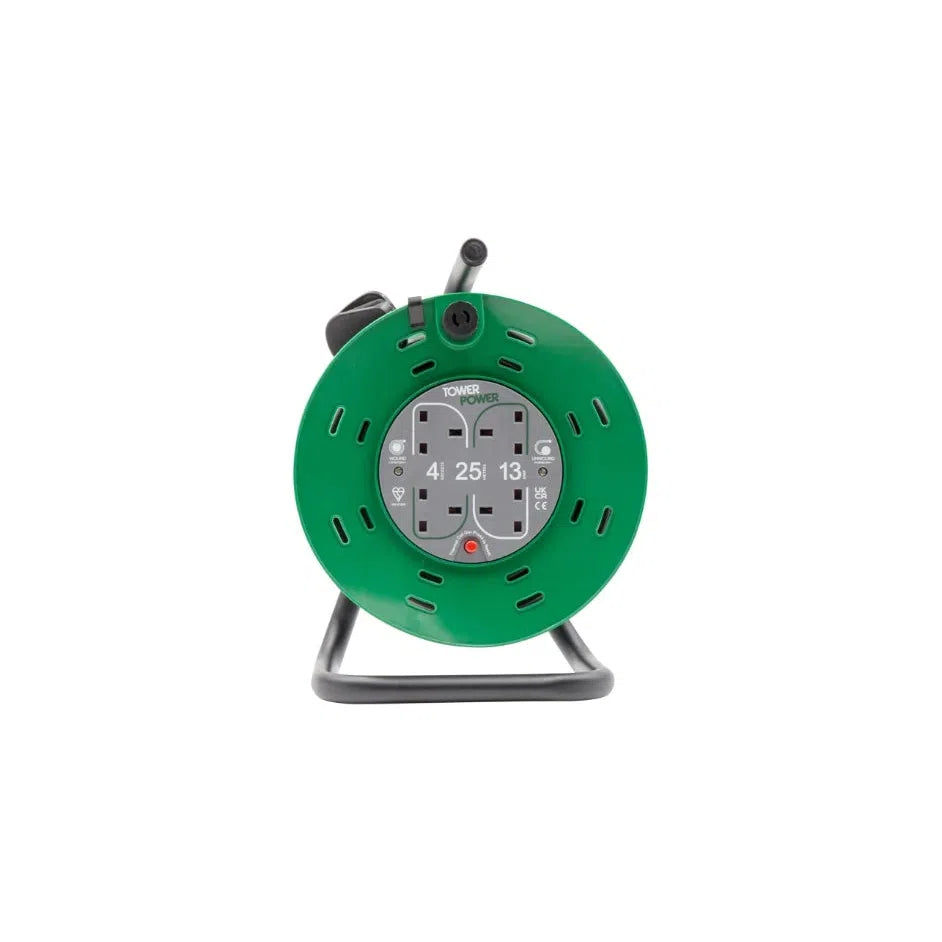 Tower TP22534 4 Socket 25 Metre 13 Amp Cable Reel Drum