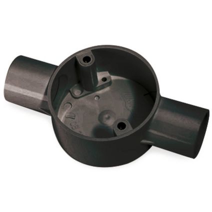 Univolt 25mm PVC Conduit Through Box Black