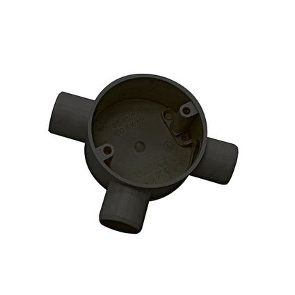 Univolt CB20/3BK 20mm PVC Conduit Tee Box Black