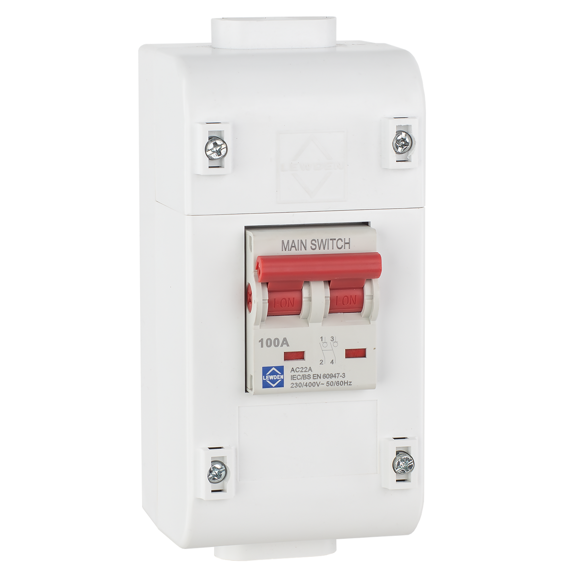 Lewden SLM2-DS 100A DP Electricity Meter Isolator Switch with Dual Screw Terminals