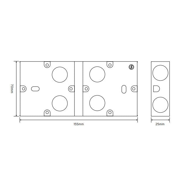 Niglon DES1 2x1Gang Switch&Skt Box 25mm