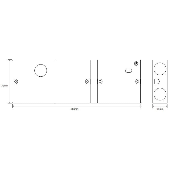 Niglon DES2/1 2+1Gang Switch &Socket Box 35mm