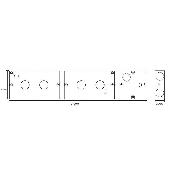 Niglon DES22 2x2 Gang Box 35mm Steel