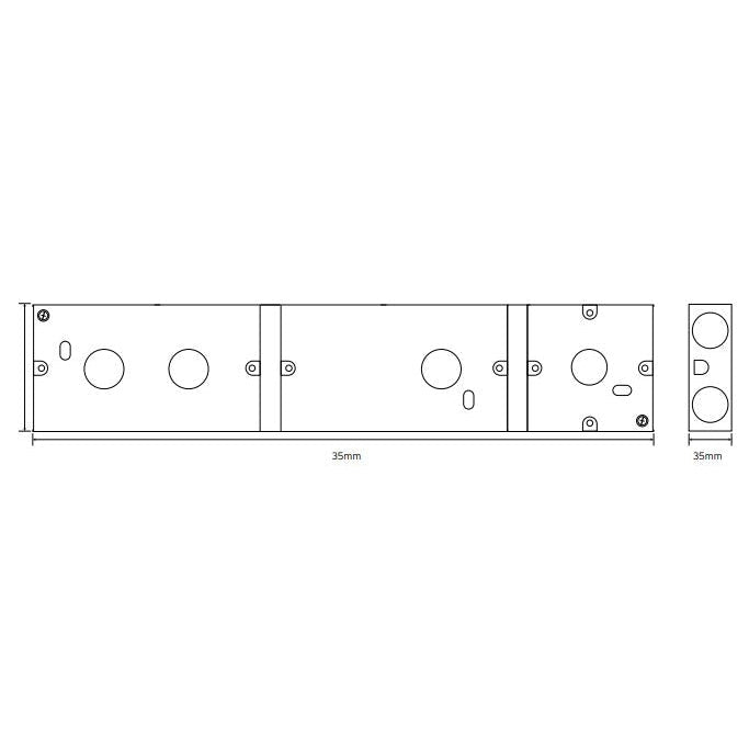 Niglon DES221 2x2x1 Gang Box 35mm Steel