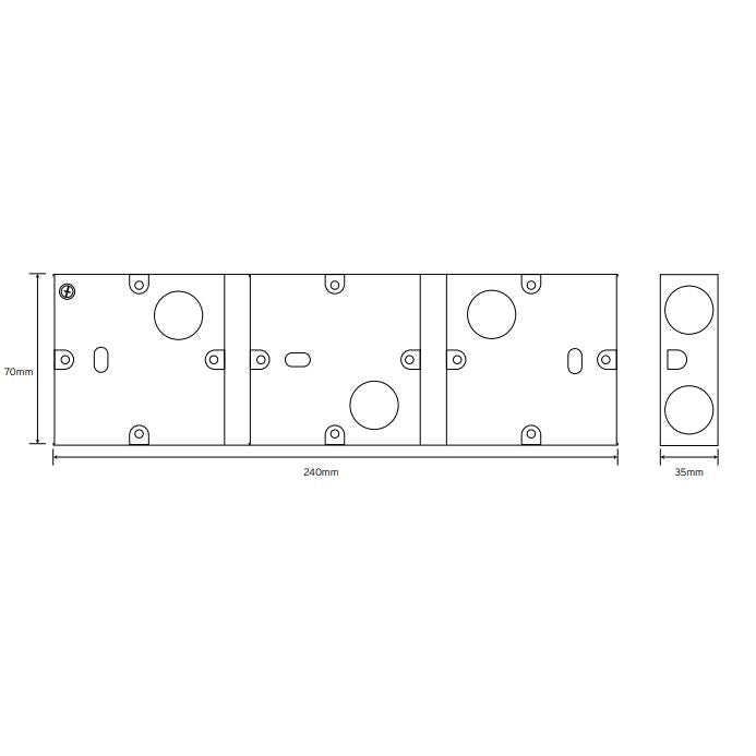 Niglon DES2/3 3x1 Gang Box 35mm Steel