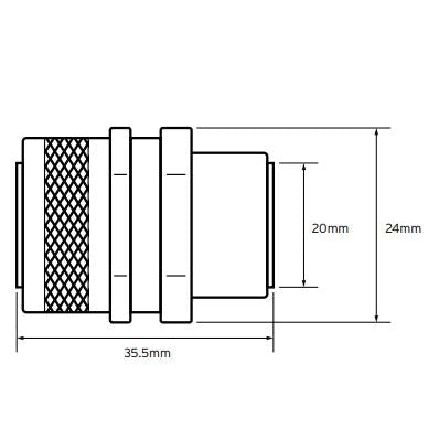 Niglon MSG2020 Connector 20mmxM20 Brass