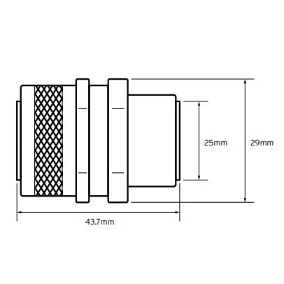 Niglon MSG2525 Connector 25mmxM25 Brass