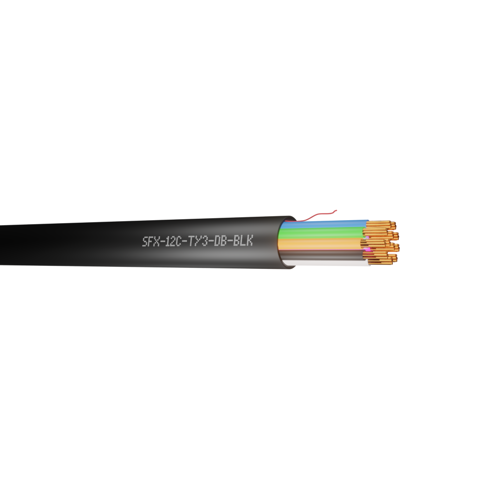 12 Core Type 3 TCCA Alarm Direct Burial Black HDPE Cable