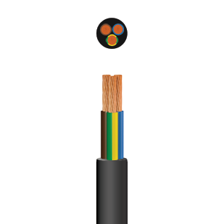 3183 0.75mm² Tough Rubber Sheathed TRS Cable Black