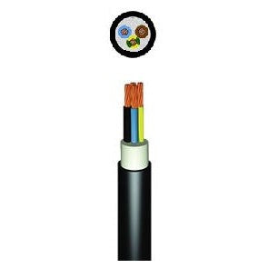 6mm² 3 Core Tuff Sheathed Cable Black (Cut Length Sold By The Metre)