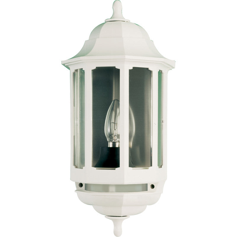 ASD HL/WK060P 60W BC Half Lantern IP44 White with PIR