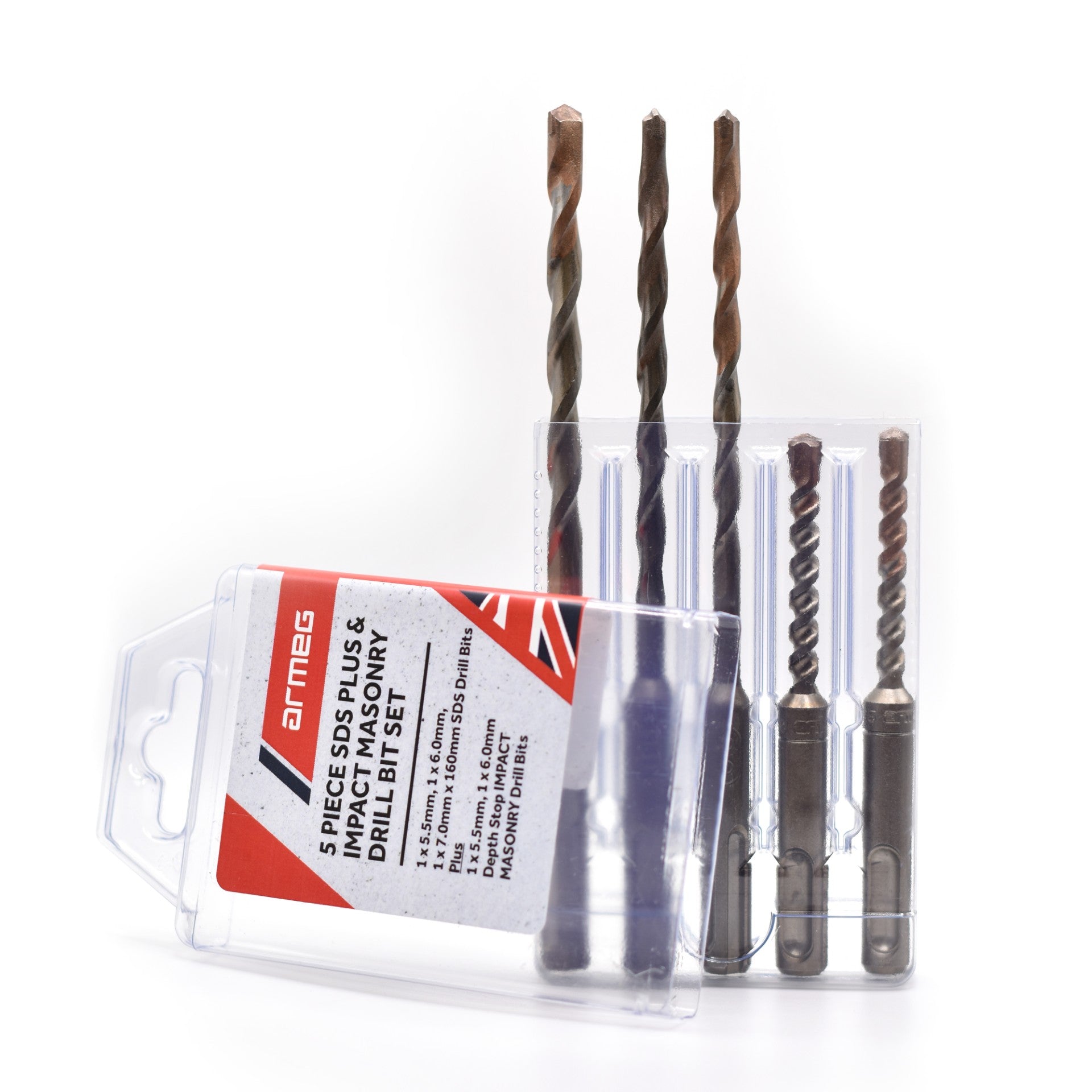 Armeg SMP5TE 5 Piece SDS Plus & Impact Masonry Drill Bit Set