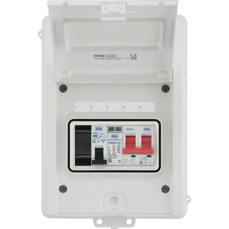 BG SyncEV CFEV6W-01 Consumer Unit with 100A Main Switch & 40A MCB