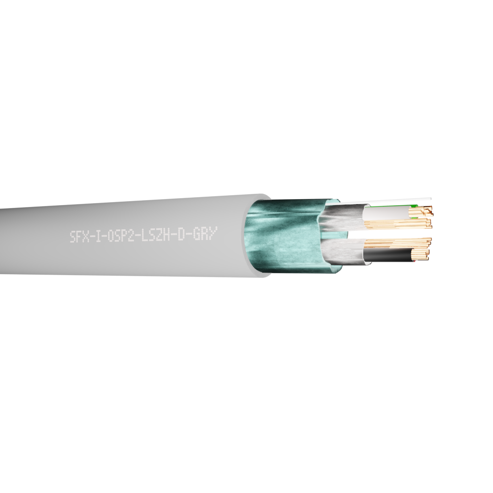 Belden Equivalent I-OSP2 2 Pair 22AWG Individuall Foil Screen with Overall Foil Screen 600V Dca LSZH (8728) Cable