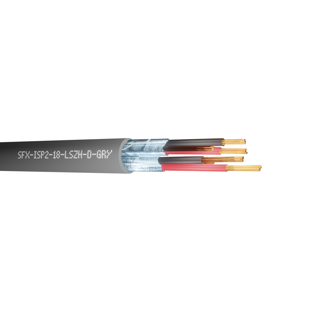Belden Equivalent ISP2-18 2 Dca Pair 18AWG Individual Foil Screen 600V LSZH (9368) Cable
