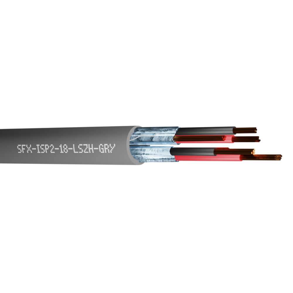 Belden Equivalent ISP2-18 2 Pair 18AWG Individual Foil Screen 600V LSZH (9368) Cable