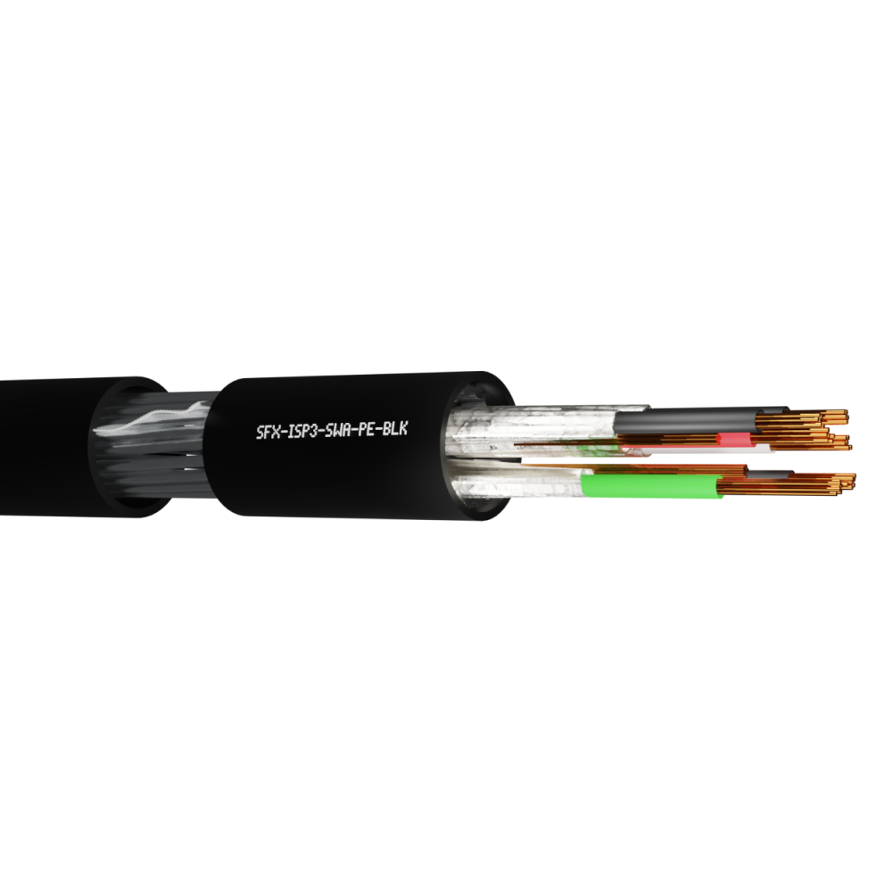 Belden Equivalent ISP3 3 Pair 22AWG Individual Foil Screen 600V SWA PE (8777) Cable