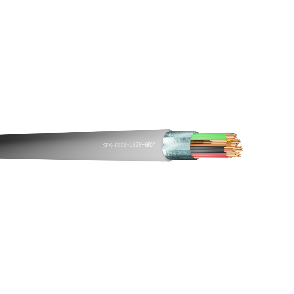 Belden Equivalent OSC8 8 Core 24AWG Overall Foil Screen 600V LSZH (9538) Cable