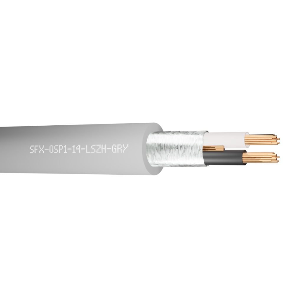 Belden Equivalent OSP1-14 1 Pair 14 AWG Overall Foil Screen 600V LSZH (8720) Cable