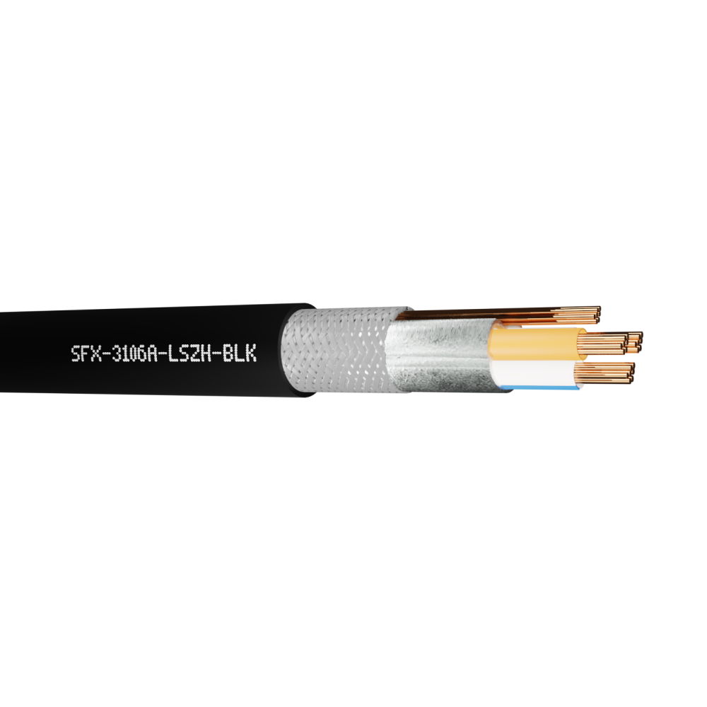 Belden Equivalent SFX/3106A 1 Pair + 1 Core 22AWG Overall Foil and Braided Screen 600V LSZH Cable