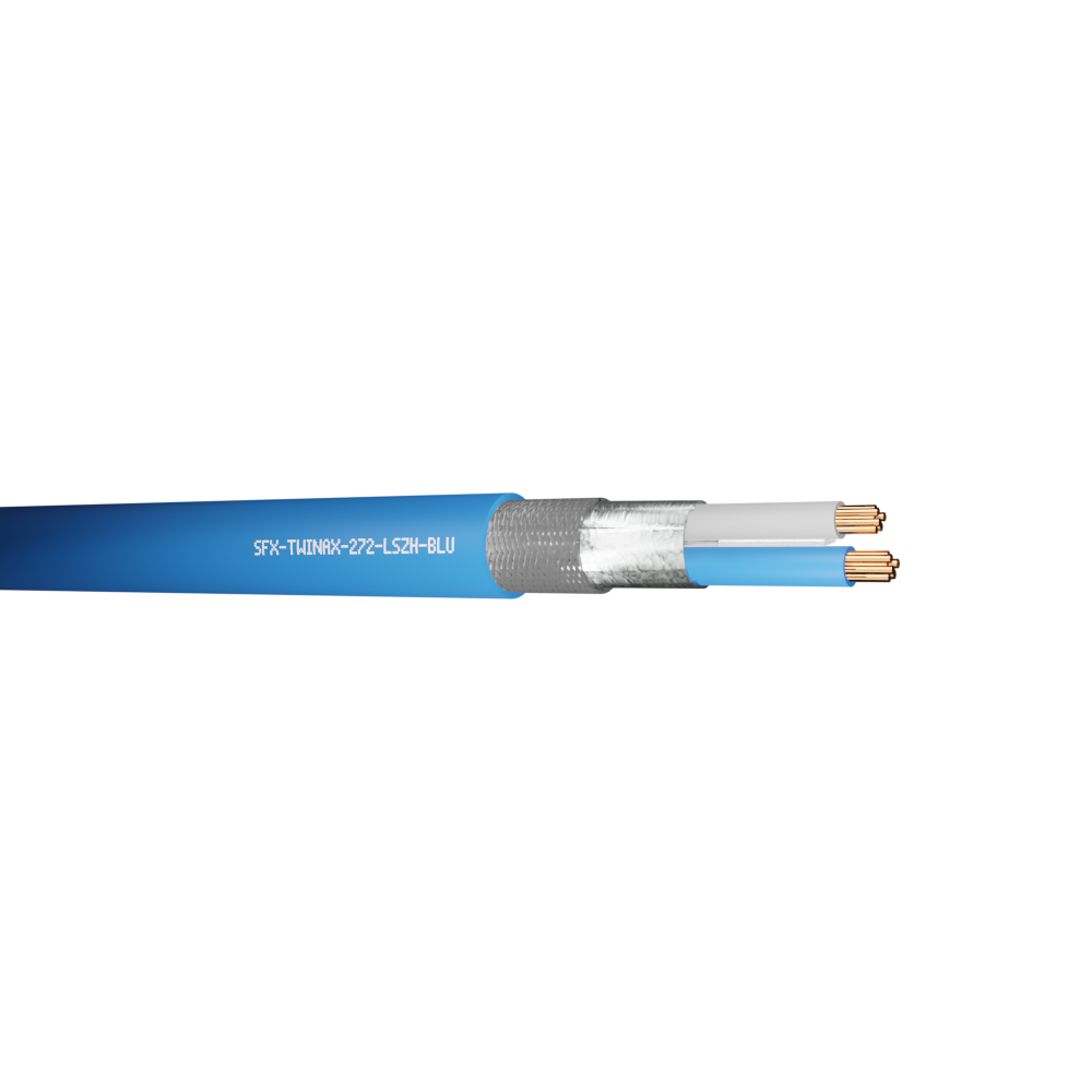 Belden Equivalent Twinaxial 272 2 Core 20AWG Overall Braided Screen 600V LSZH (9272) Cable