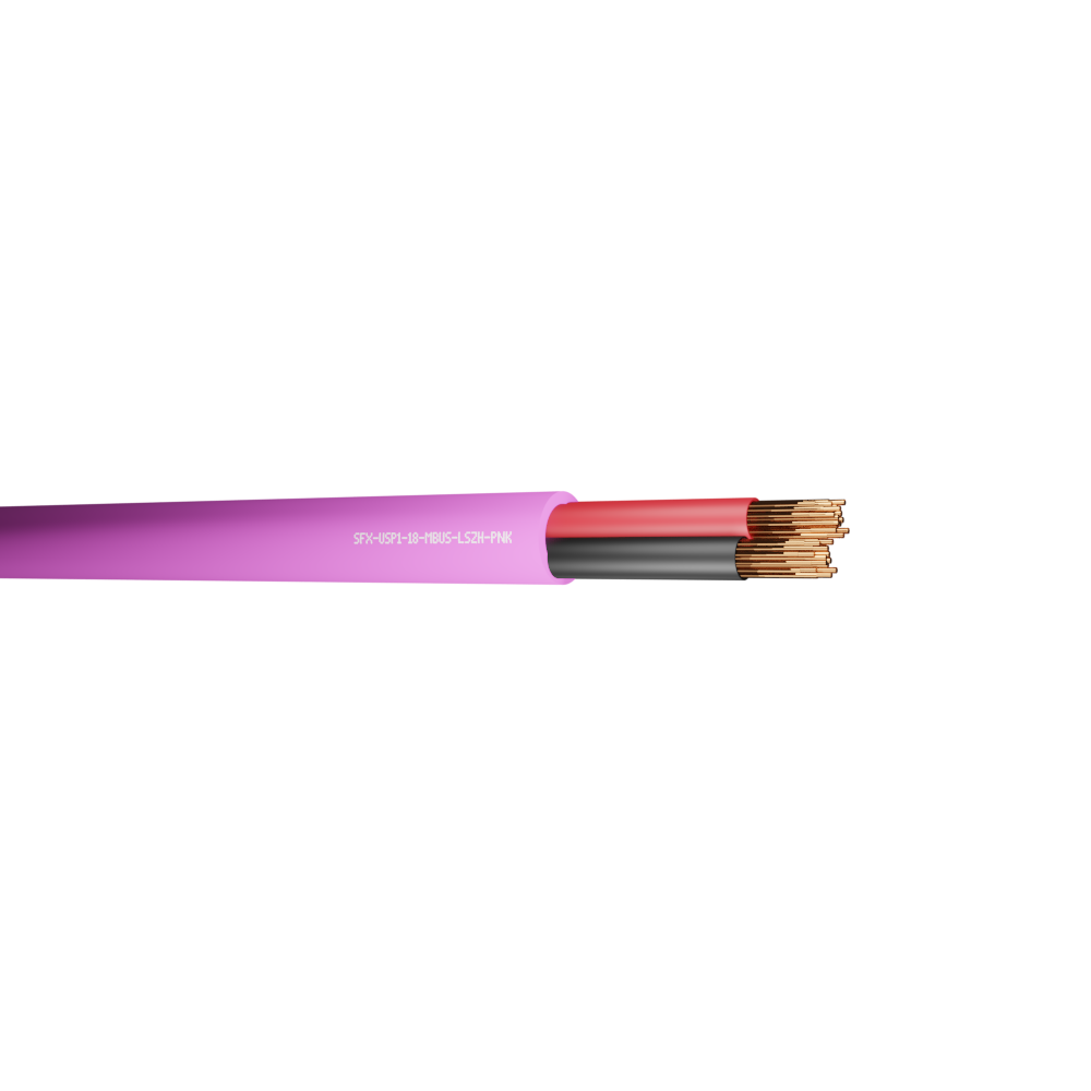 Belden Equivalent USP1-18 1 Pair 18AWG Unscreened 600V M-Bus LSZH (9740) Cable