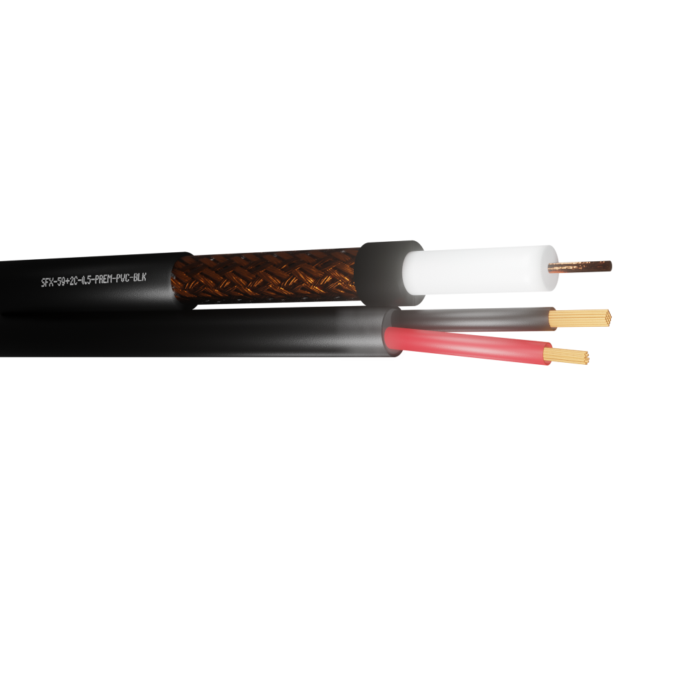 CCTV RG59 Coaxial + 2 Power Cores 0.5mm Premium PVC Cable