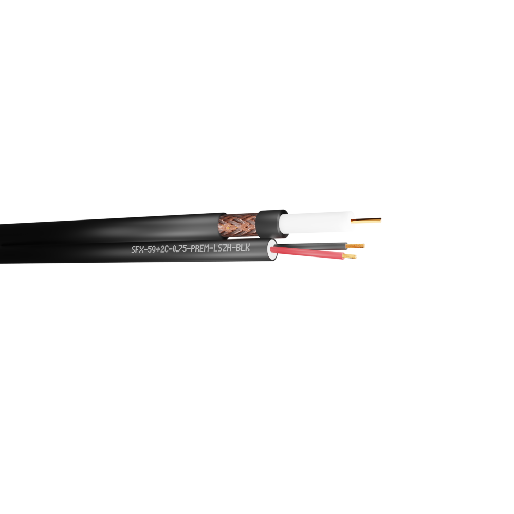 CCTV RG59 Coaxial + 2 Power Cores 0.75mm premium LSZH Cable