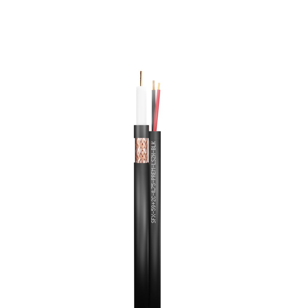 CCTV RG59 Coaxial + 2 Power Cores 0.75mm premium LSZH Cable