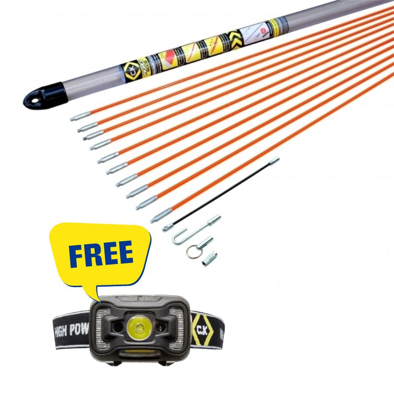 CK T5410AVI3 Mighty Rod Cable Set 10m FREE USB Head Torch