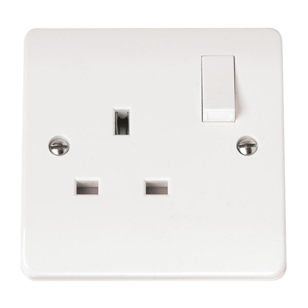 Click CMA035 Mode 13A DP 1 Gang Switched Socket White