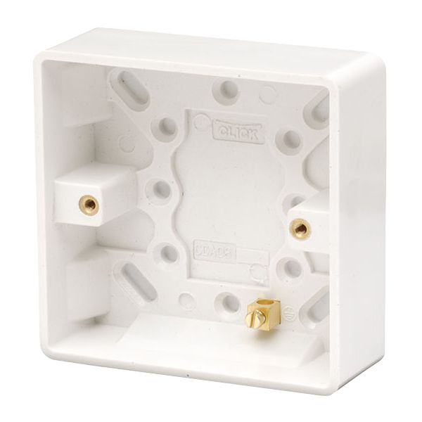 Click CMA081 Mode 1 Gang 25mm Pattress Back Box White